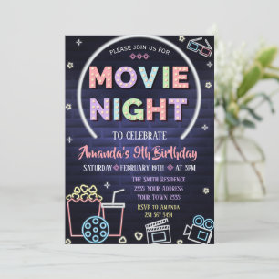 Movie Night Birthday Invitation Under the Stars
