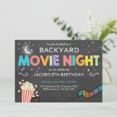 Movie Night Birthday Invitation Under the Stars (Standing Front)