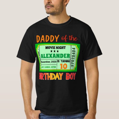 Movie Night Birthday Party Custom Matching T_Shirt