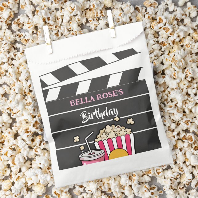 Movie Night Birthday Party For Girls Favor Bag (Creator Uploaded)