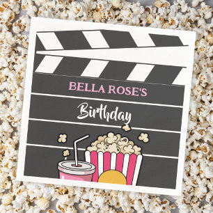 Movie Night Birthday Party For Girls Napkins
