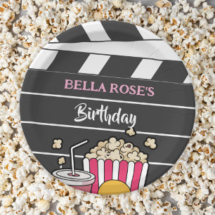 Movie Night Birthday Party For Girls Paper Plates