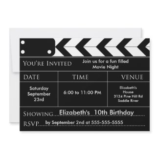 MOVIE NIGHT Birthday Party Invitation invitation