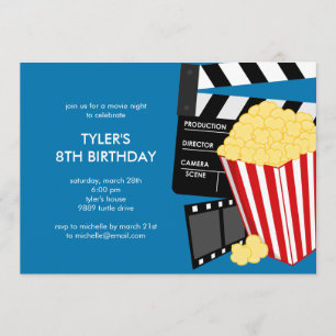 Movie Night Birthday Party Invitation