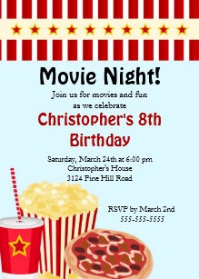 movie birthday invitations zazzle