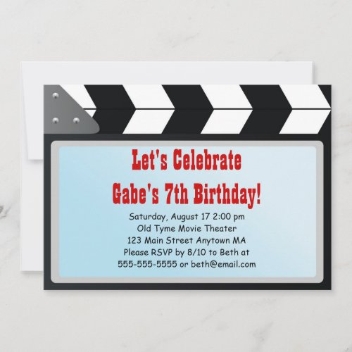 Movie Night Birthday Party Invitation