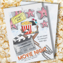 Movie Night Birthday Party Invitation