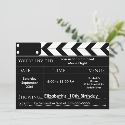 MOVIE NIGHT Birthday Party Invitation | Zazzle