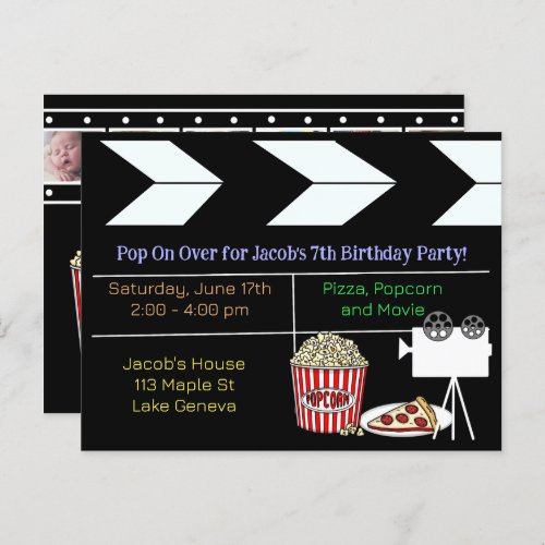 Movie Night Birthday Party Invitation Postcard