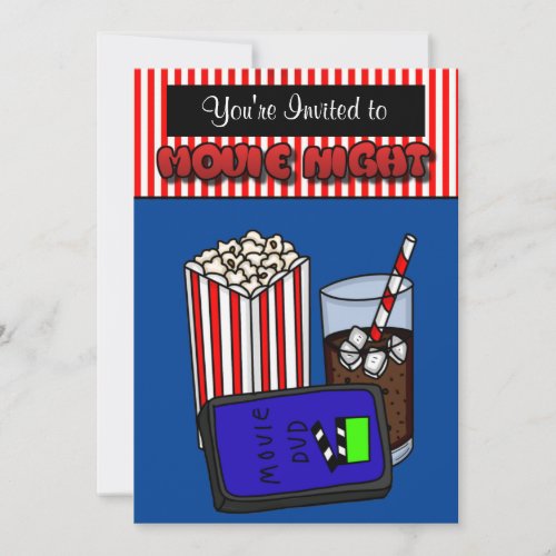 Movie Night Birthday Party Invitations