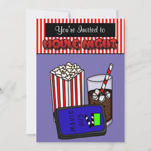 Movie Night Birthday Party Invitations