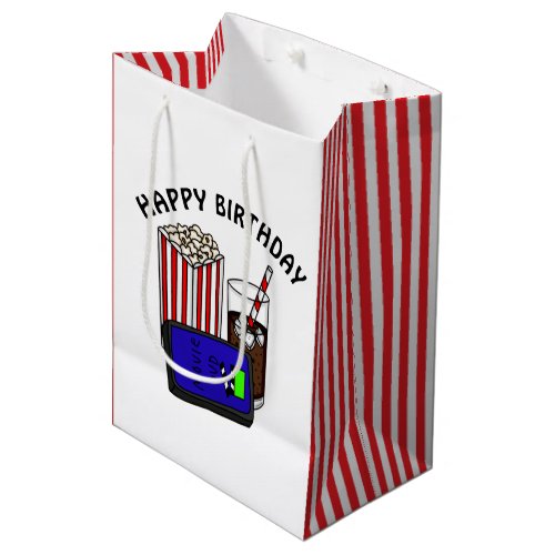 Movie Night Birthday Party   Medium Gift Bag