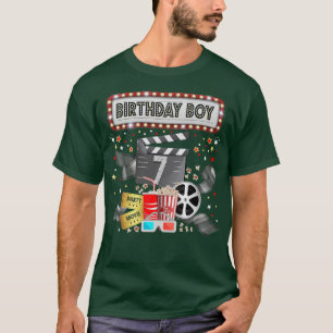 Movie Night Birthday Party Pajama Slumber Popcorn  T-Shirt