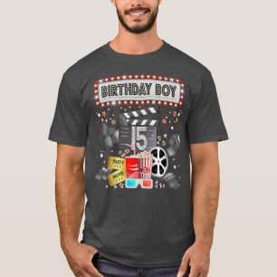 Movie Night Birthday Party Pajama Slumber Popcorn T-Shirt