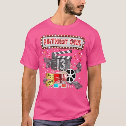 Movie Night Birthday Party Pajama Slumber Popcorn  T_Shirt