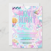 Movie Night Birthday Party Pastel Rainbow Movie