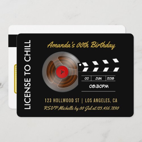 Movie Night Birthday Party VIP Pass Invitation