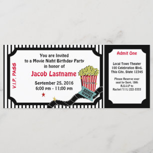 Movie Ticket Invitations Zazzle