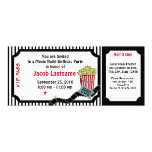 movie night invitations zazzle