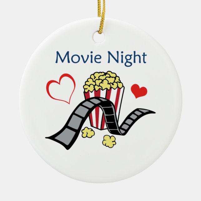 Movie Night Ceramic Ornament (Front)