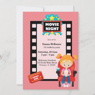 Movie night * choose background color invitation