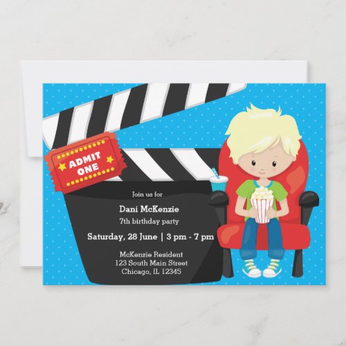 Movie night  choose background color invitation