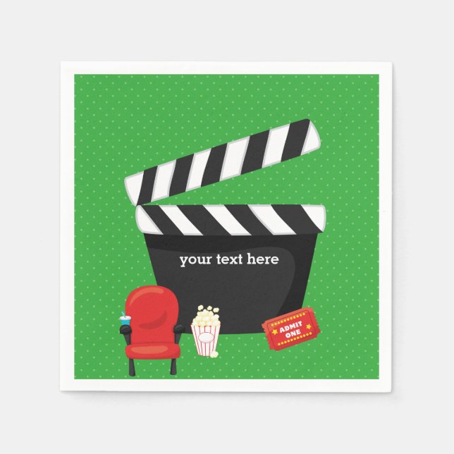 Movie night * choose background color napkins (Front)