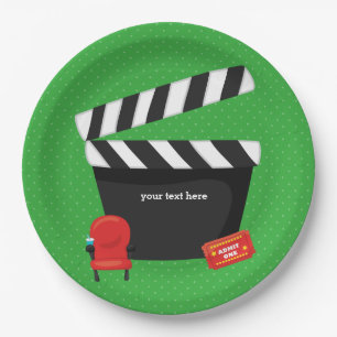 Movie night * choose background color paper plates