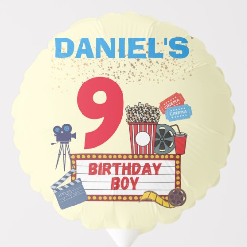 Movie Night Cinema Birthday Boy Theme Party  Balloon