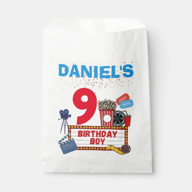 Movie Night Cinema Birthday Boy Theme Party  Favor Bag (Front)