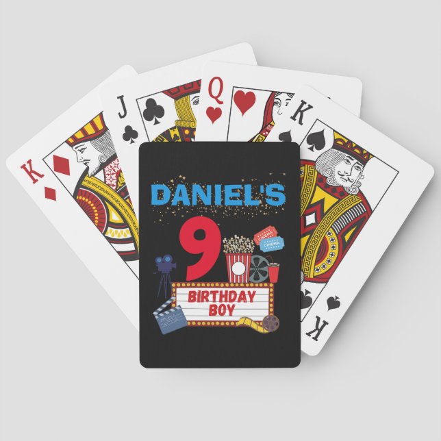 Movie Night Cinema Birthday Boy Theme Party  Poker Cards (Back)