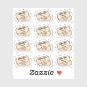 Movie Night Cinema Tickets Event Reminder Planner Sticker