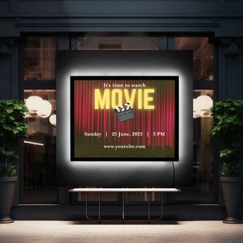 Movie Night Custom Home Theater LED Sign