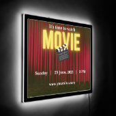 Movie Night Custom Home Theater LED Sign (Angle)