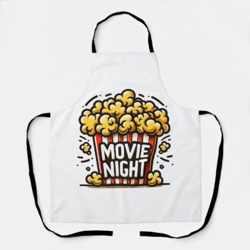 Movie Night Delight Playful Popcorn Apron