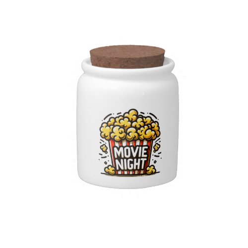 Movie Night Delight Playful Popcorn Candy Jar