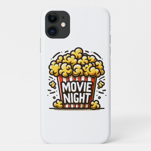 Movie Night Delight Playful Popcorn iPhone 11 Case