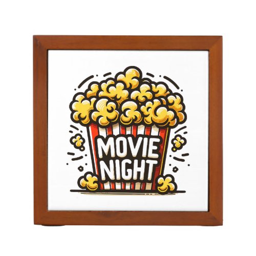 Movie Night Delight Playful Popcorn Desk Organizer
