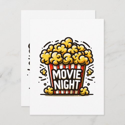 Movie Night Delight Playful Popcorn Holiday Card