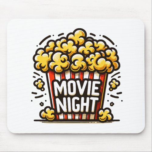 Movie Night Delight Playful Popcorn Mouse Pad