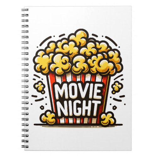 Movie Night Delight Playful Popcorn Notebook