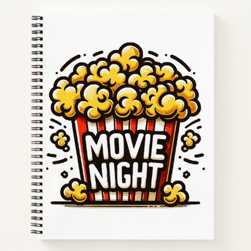 Movie Night Delight Playful Popcorn Notebook