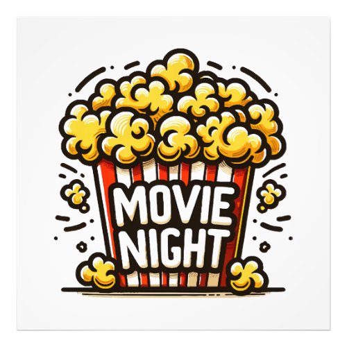 Movie Night Delight Playful Popcorn Photo Print