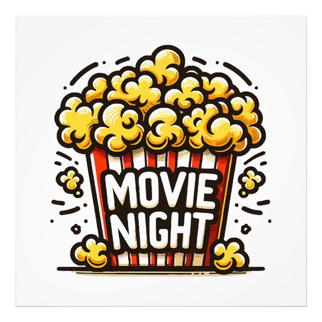 Movie Night Delight Playful Popcorn Photo Print (Front)