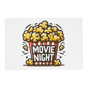 Movie Night Delight Playful Popcorn Placemat