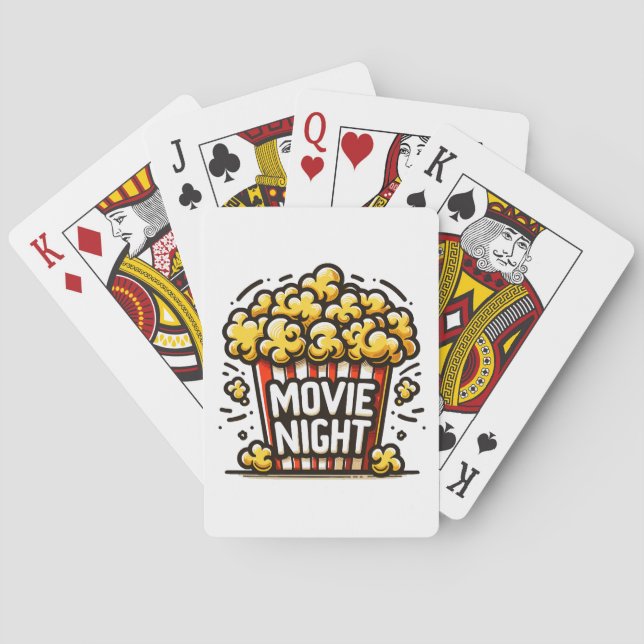 Movie Night Delight Playful Popcorn Poker Cards (Back)