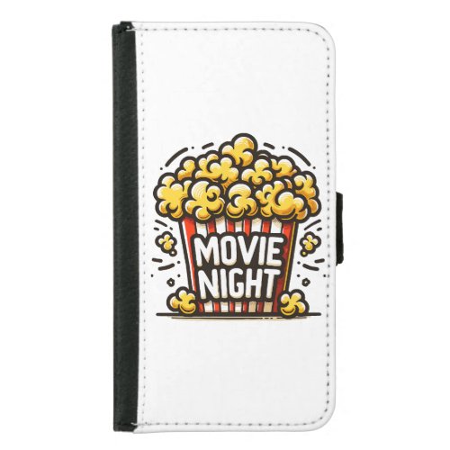 Movie Night Delight Playful Popcorn Samsung Galaxy S5 Wallet Case