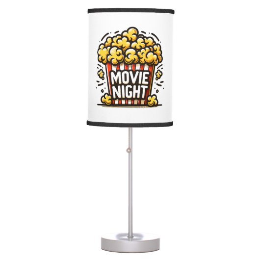 Movie Night Delight Playful Popcorn Table Lamp (Front)