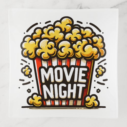 Movie Night Delight Playful Popcorn Trinket Tray