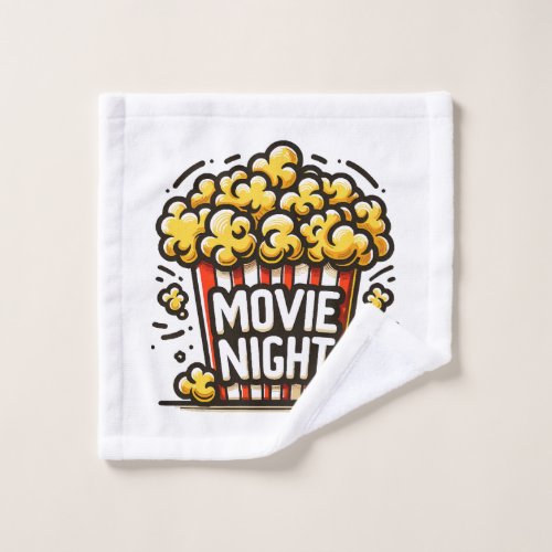 Movie Night Delight Playful Popcorn Wash Cloth